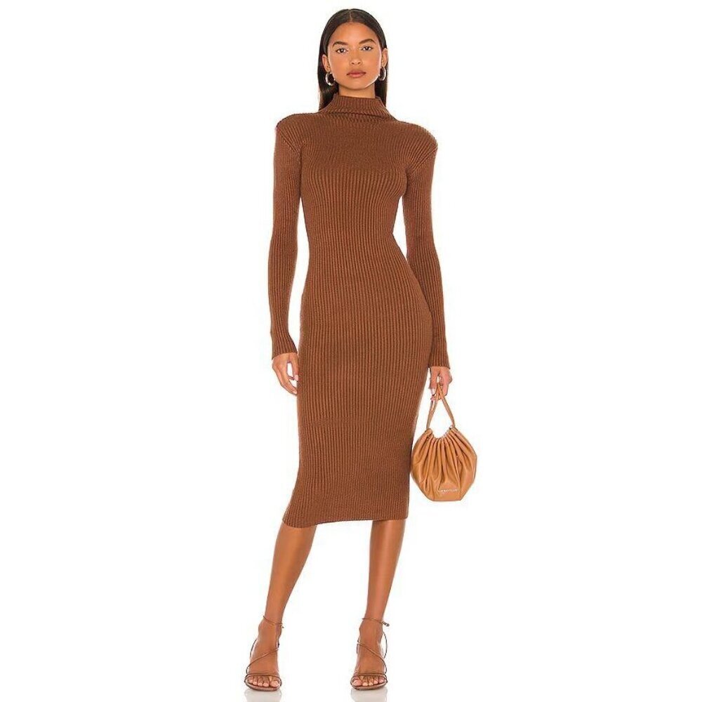 ASTR the Label Abilene Sweater Dress in Nutmeg Small Womens Knit Bodycon